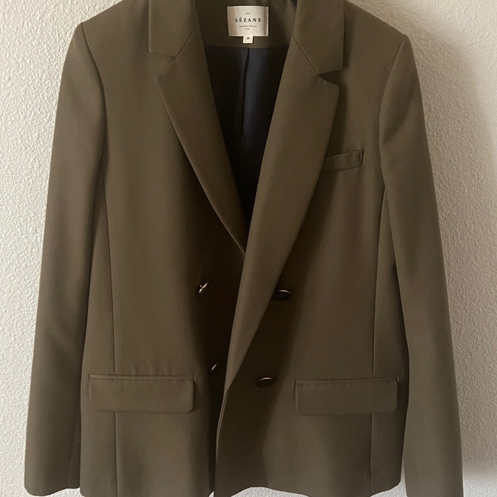 Sezane Christie Jacket, Khaki, US 4/FR 36